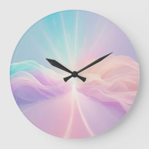 Peaceful Green Nature Landscape – Serene Outdoors  Large Clock