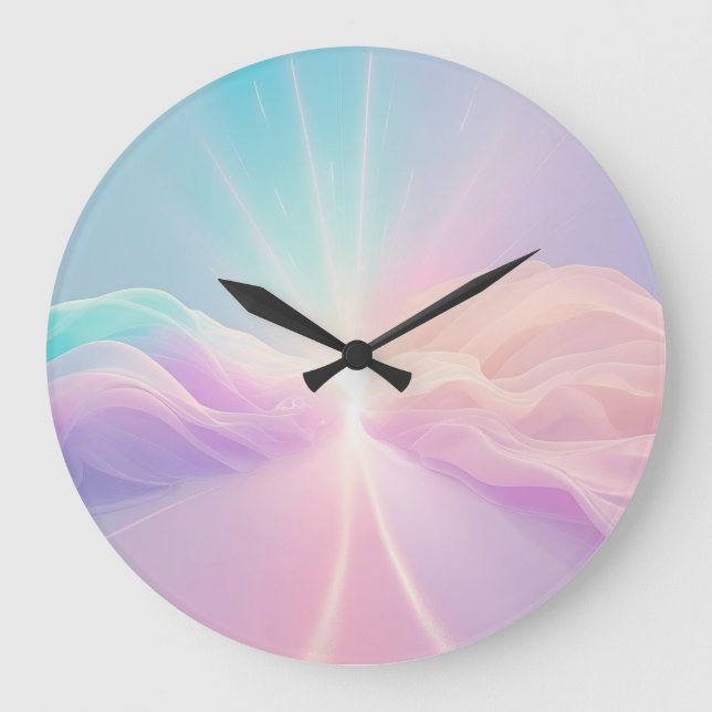 Peaceful Green Nature Landscape – Serene Outdoors  Large Clock (Front)