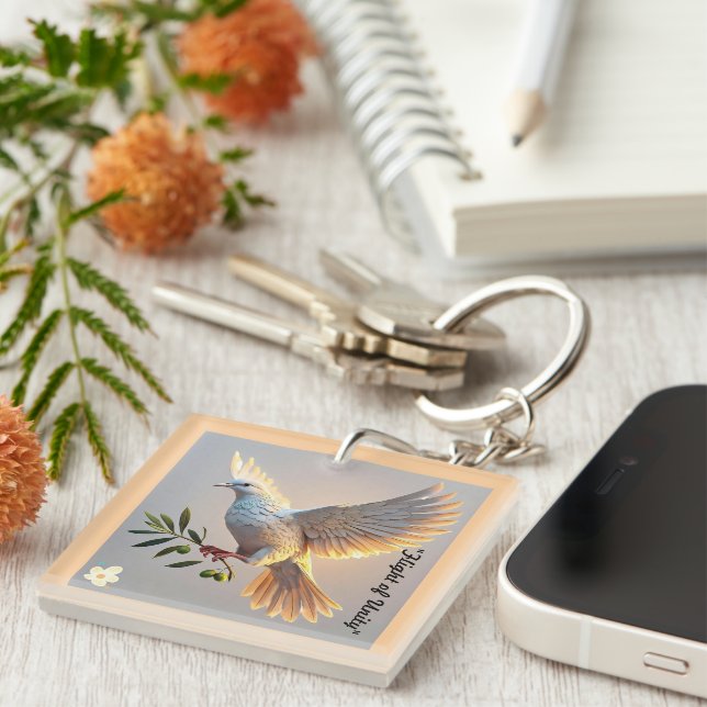 "Peaceful Harmony Found" Key Ring (Front Right)