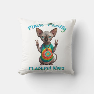 Peaceful Hippie Boho Kitten Vibes Cushion