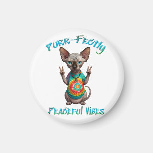 Peaceful Hippie Boho Kitten Vibes Magnet