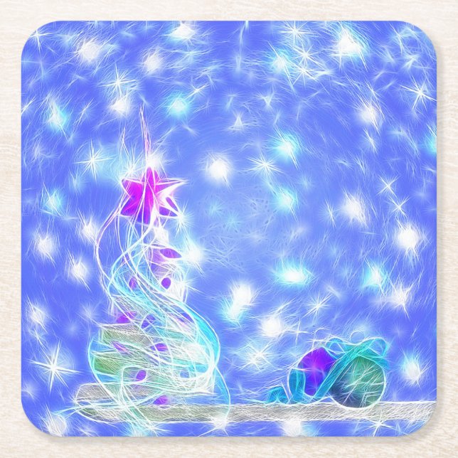 Peaceful Holiday Square Paper Coaster (Front)