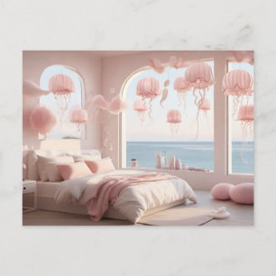 Peaceful House with Jellyfish Lanterns Postcard