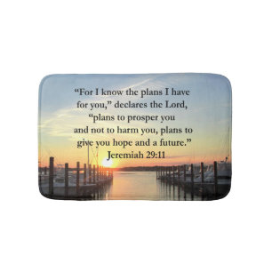 PEACEFUL JEREMIAH 29:11 SUNSET BATH MAT