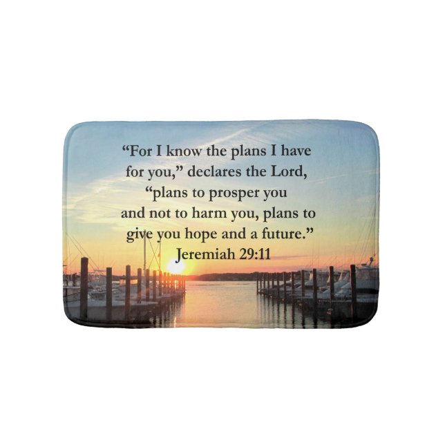 PEACEFUL JEREMIAH 29:11 SUNSET BATH MAT (Front)