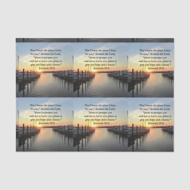 PEACEFUL JEREMIAH 29:11 SUNSET TISSUE PAPER (Front)