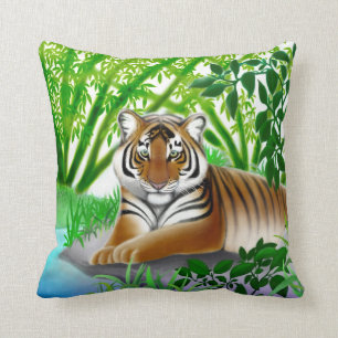 Peaceful Jungle Tiger Pillow