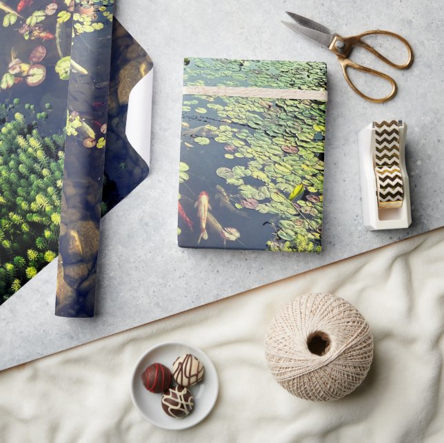 Peaceful Koi Fish Pond Wrapping Paper (Crafts)