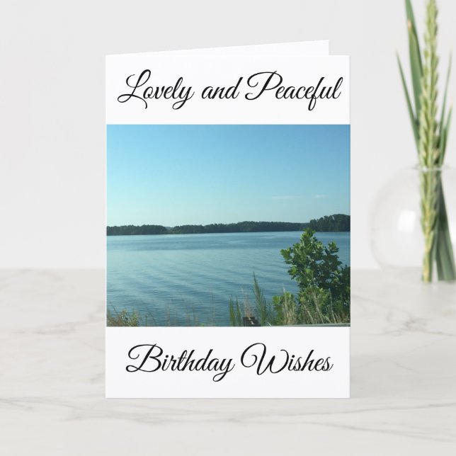 Peaceful, Lake Scenery, Birthday Card (Front)