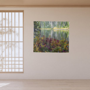 Peaceful Lake Vibrant Fall Colour Landscape Tapestry