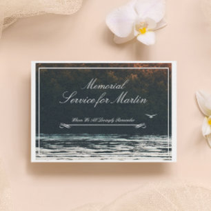 Peaceful Lakeside Sunset Memorial Invitation
