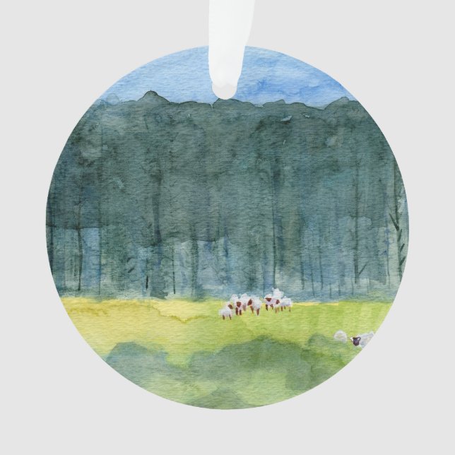 Peaceful Landscape Christmas Ornament (Front)