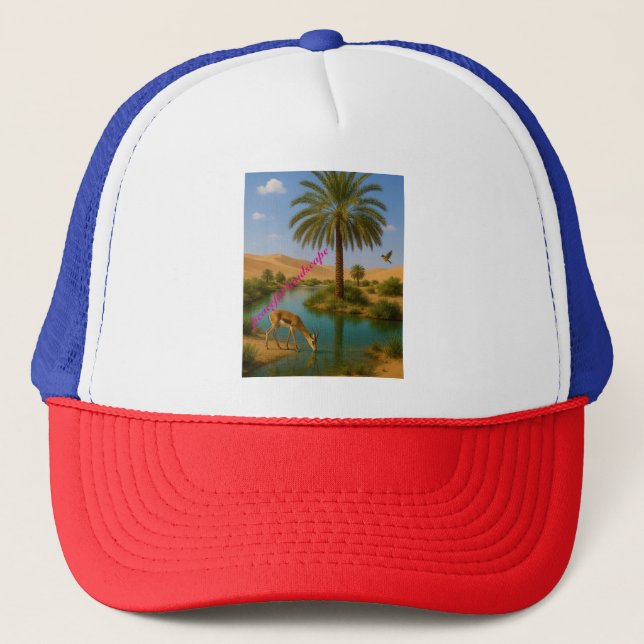peaceful landscape trucker hat (Front)