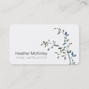 Peaceful Leaf Greenery Minimal Business Card