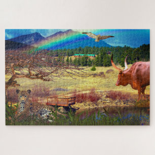 Peaceful Leopard Waterhole Animal Jigsaw Puzzle