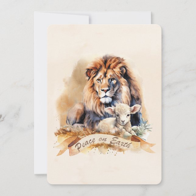Peaceful Lion and Lamb holiday gifts (Front)