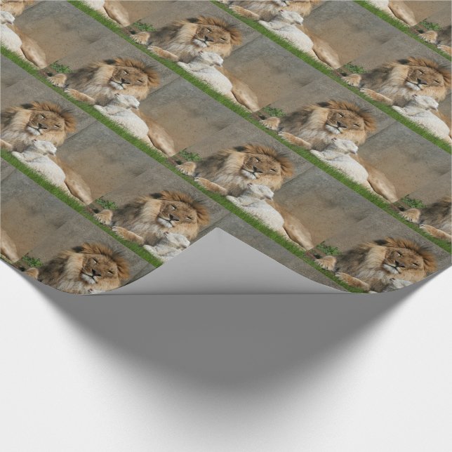 Peaceful lion and lamb wrapping paper (Corner)