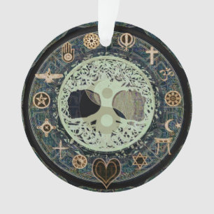 Peaceful Living Retro Yin Yang w/Tree of Life Ornament