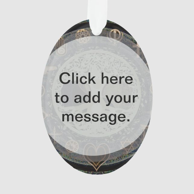 Peaceful Living Retro Yin Yang w/Tree of Life Ornament (Back)