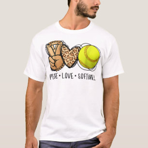 Peaceful Love Softball Mothers Mother's Day Softba T-Shirt