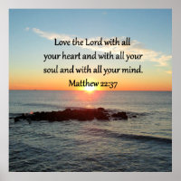 PEACEFUL MATTHEW 22:37 SUNRISE SCRIPTURE DESIGN