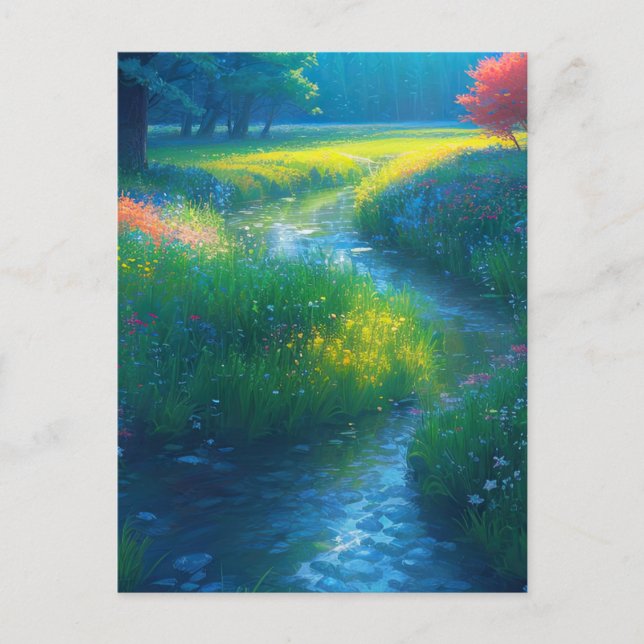 Peaceful Melody of a Stream Holiday Postcard (Front)