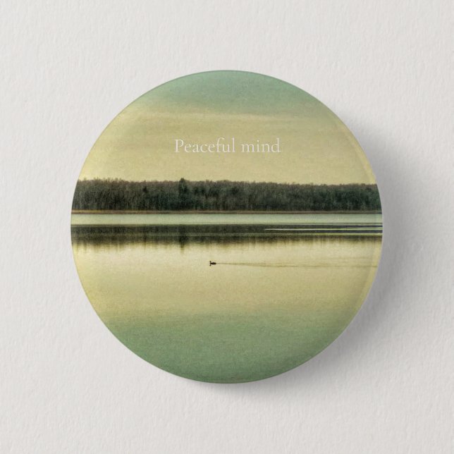 Peaceful Mind – Original Lake Photography Button (Front)