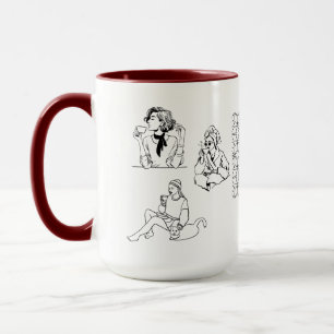 PEACEFUL MOMENT TWO-TONE MAROON WHITE SIP OF PEACE MUG