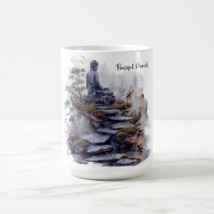 Peaceful Moments Watercolor Buddha Garden Mug