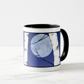 Peaceful Moon through Birches Mug