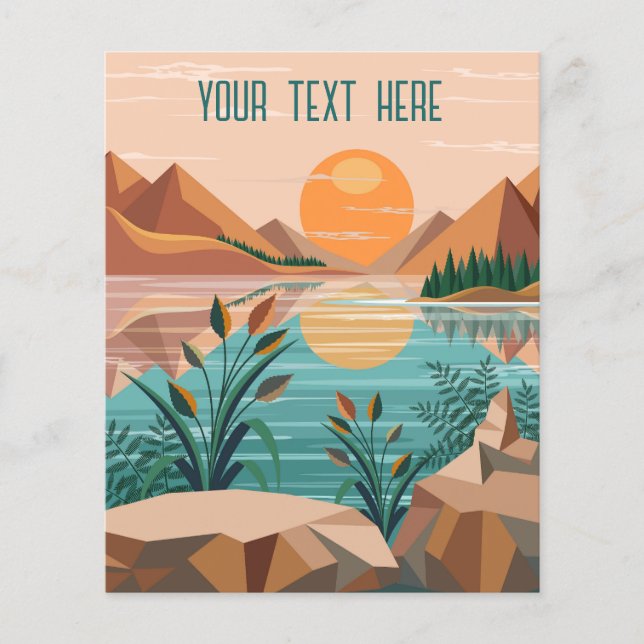 Peaceful Mountain Lake Sunset Landscape Flyer (Front)