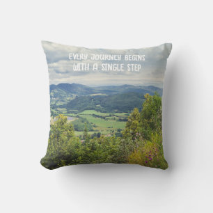 Peaceful mountain view cushion
