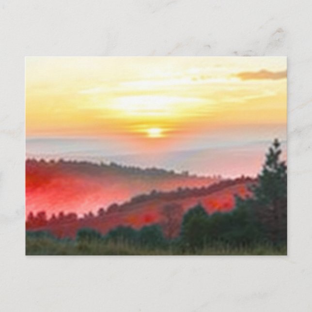 Peaceful Nature Sunset Landscape Postcard (Front)