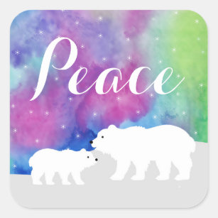 Peaceful Northern Lights Holiday Stickers
