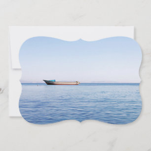 Peaceful Ocean & Solitary Boat Fine Art Photo Invitation