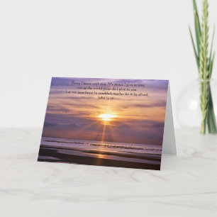 Peaceful Ocean Sunset John 14:27 Thoughts Prayers Card