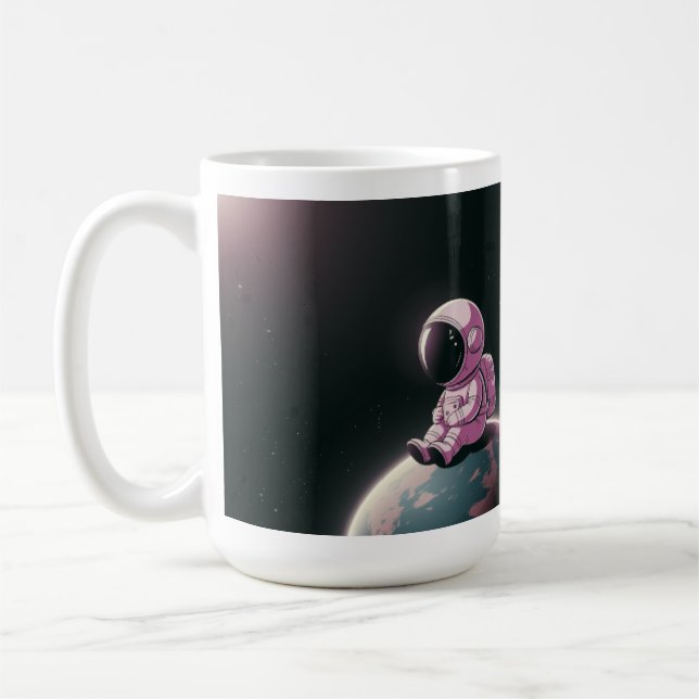 Peaceful Orbit – Cosmic Vibes Mug (Left)