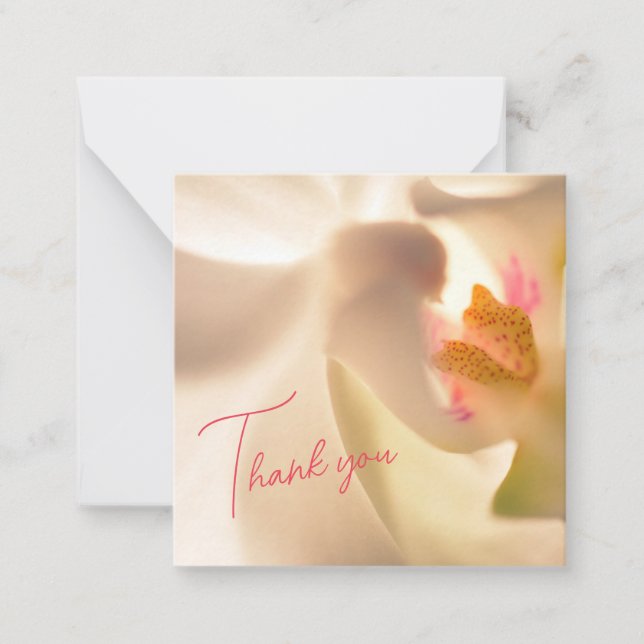 Peaceful Orchid Design Flat Note Card (Front)