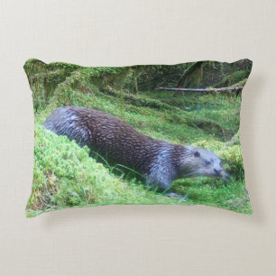 Peaceful Otter Riverside Nature Wildlife Calm Decorative Cushion