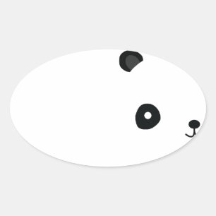 Peaceful Panda Oval Sticker