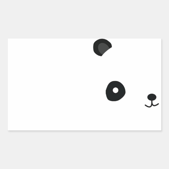 Peaceful Panda Rectangular Sticker (Front)