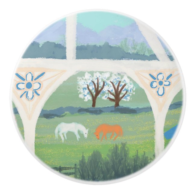 Peaceful Pastures Ceramic Knob (Front)