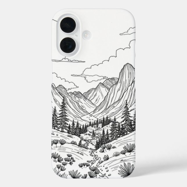 Peaceful Path: A Nature-Inspired Doodle Case-Mate iPhone Case (Back)