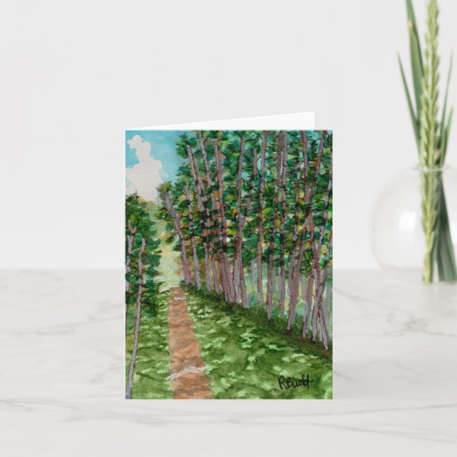 Peaceful Path through the woods Thank You Card (Front)