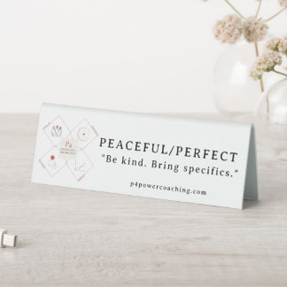 Peaceful/Perfect Plastic Desk Plaque