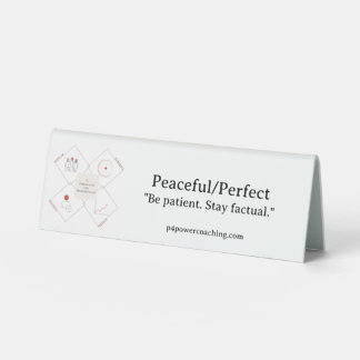 Peaceful/Perfect Plastic Desk Plaque