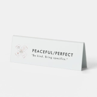 Peaceful/Perfect Plastic Desk Plaque