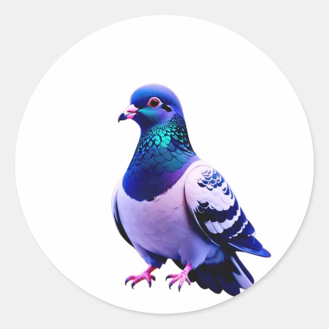 Peaceful Pigeon Serenity Classic Round Sticker (Front)