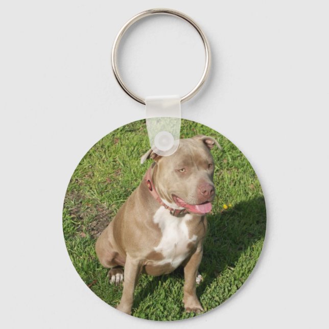 Peaceful Pitbull Key Ring (Front)