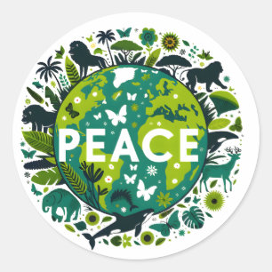 Peaceful Planet - Saving the Environment  Classic Round Sticker